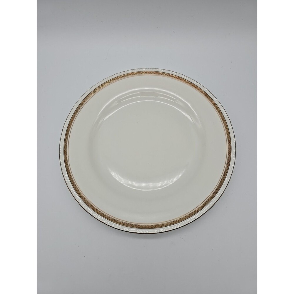 Rorstrand Sweden Porcelain #521 Scalloped Dinner Plate Gold Ribbon Pattern